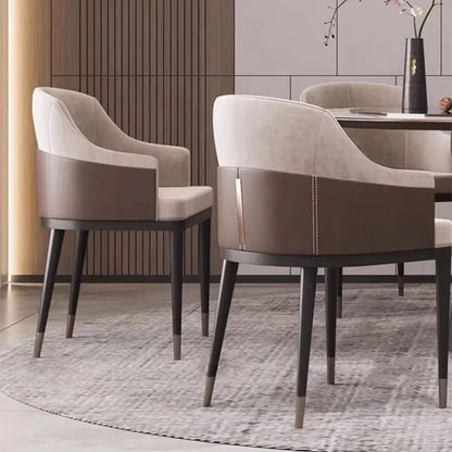 Aesthetic Ergonomic  Luxury Leather Designer Dining Chair
