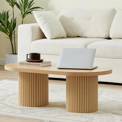 47" Farmhouse Wood Coffee Table Mid Century Modern