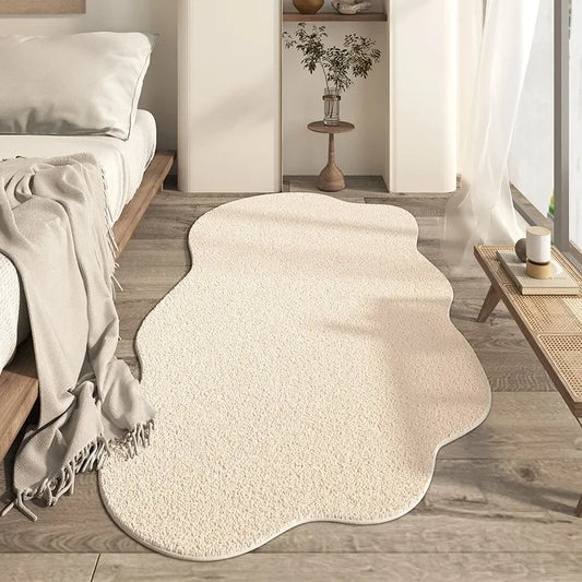 Cream Style Irregular Carpet Minimalist Rugs