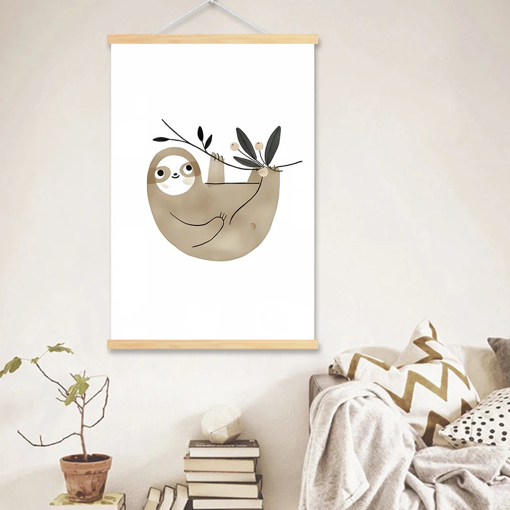 Boho Animals Wall Art Canvas Painting Kids  Decor