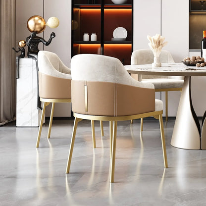 Aesthetic Ergonomic  Luxury Leather Designer Dining Chair