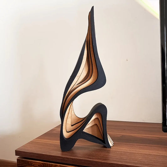 Artistic Abstract Wooden Streamlined Statue