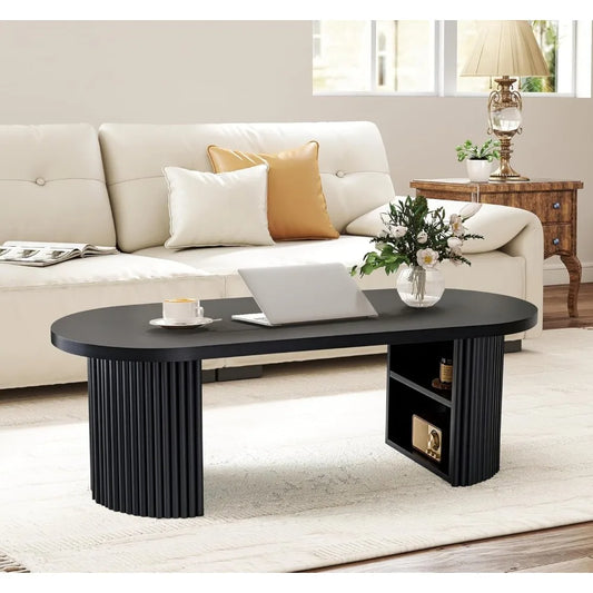 47" Farmhouse Wood Coffee Table Mid Century Modern