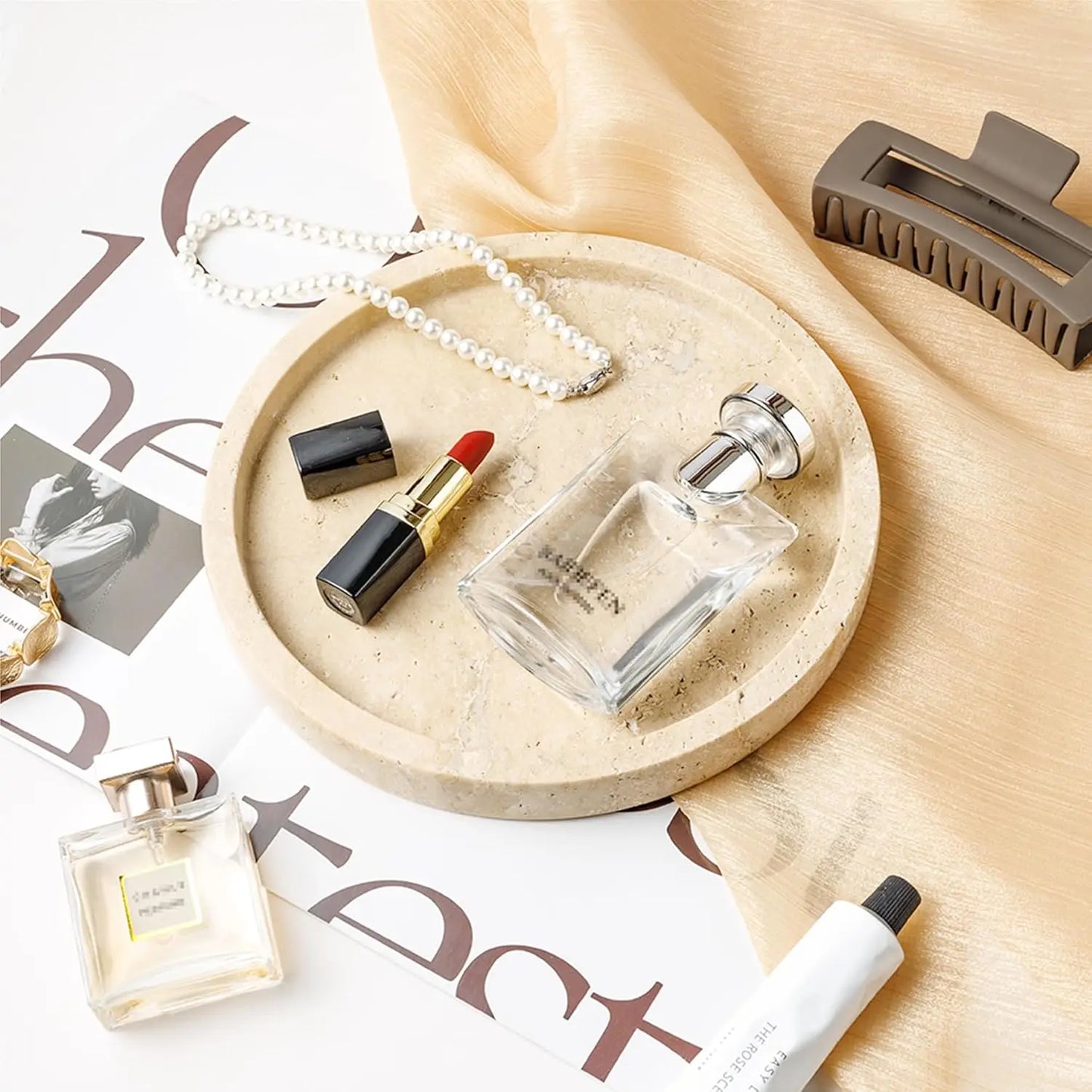 Natural Round Stone Tray