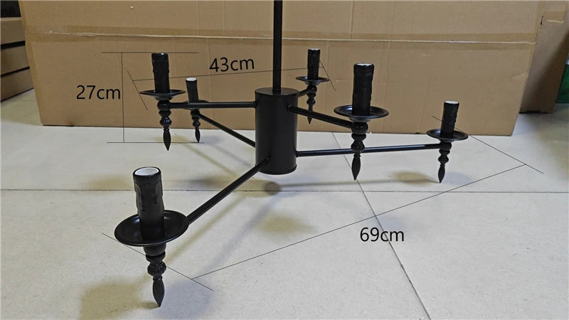 Modern Candle Chandelier Pendant Lamp LED Iron Art Lighting Fixtures