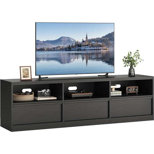 Modern TV Stand with Storage for TVs Up to 85",70 inch Media Console with Drawer & Open Shelves Mid Century Entertainment Center