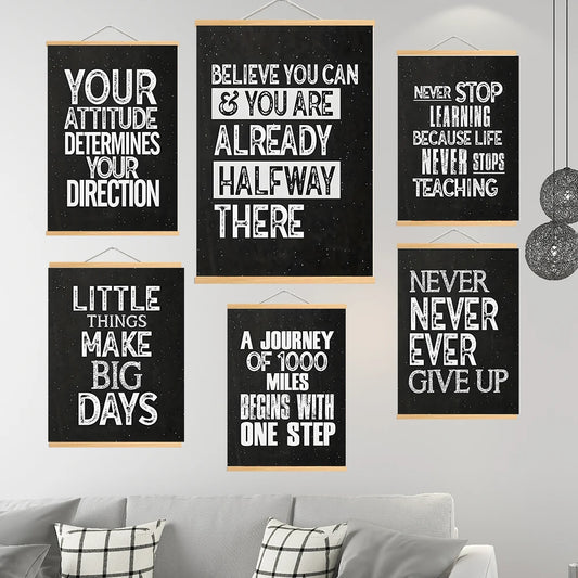 Inspirational Positive Scrolls Canvas Painting