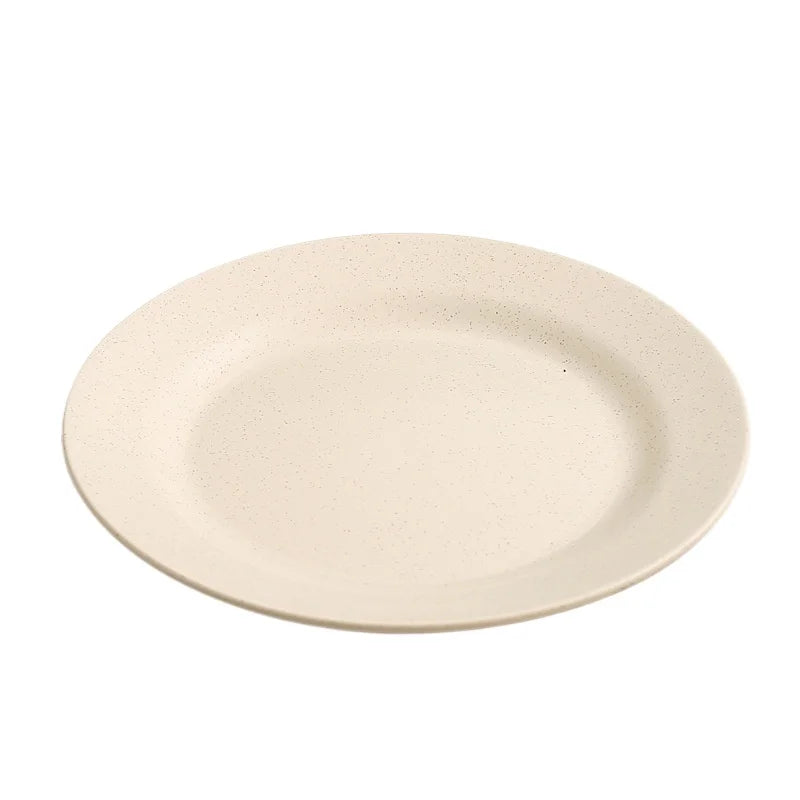 1/10Pcs Round Plastic Dish Lightweight Wheat Straw Plates