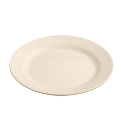 1/10Pcs Round Plastic Dish Lightweight Wheat Straw Plates