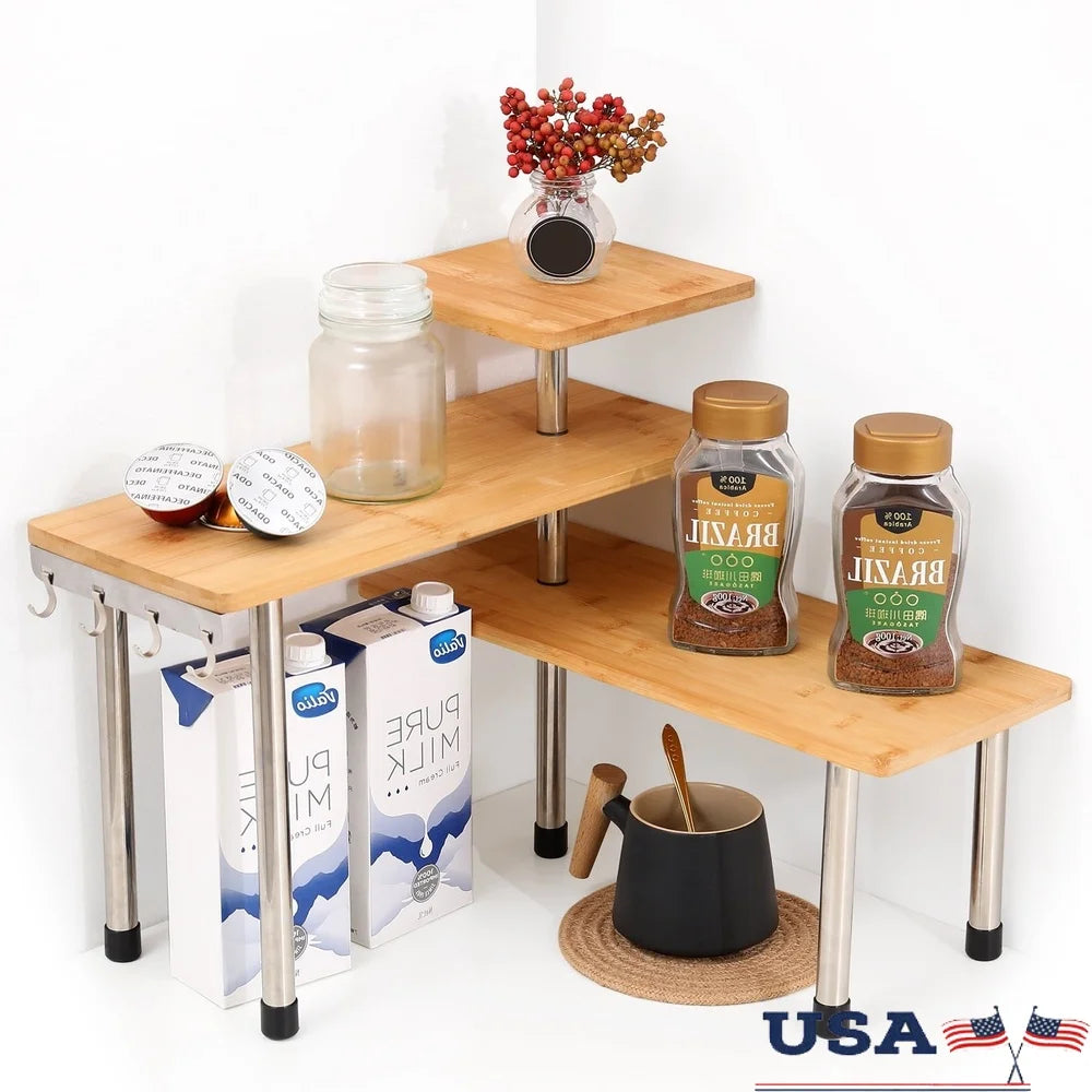 3 Tier Bamboo Countertop Organizer