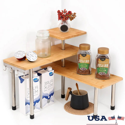 3 Tier Bamboo Countertop Organizer