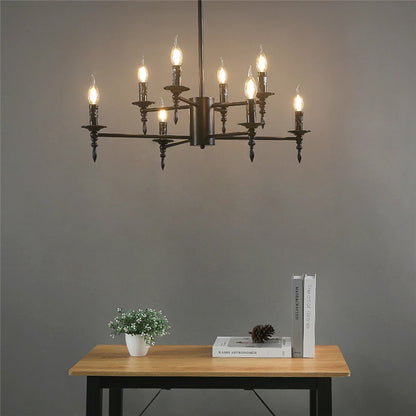 Modern Candle Chandelier Pendant Lamp LED Iron Art Lighting Fixtures