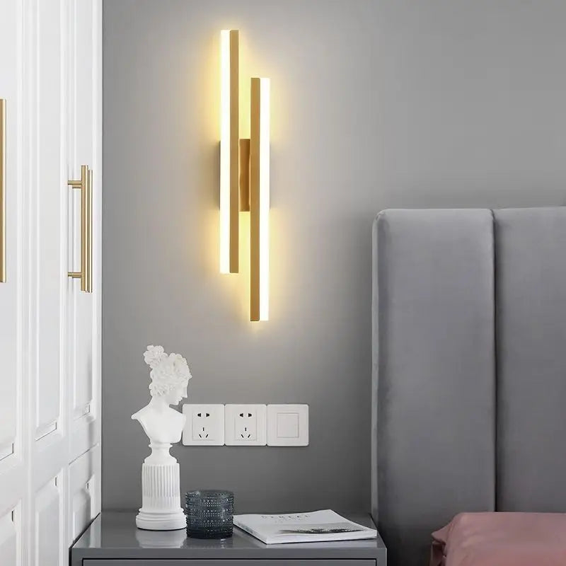 LED Wall Sconces Copper Line Pipe Acrylic Lampshade Indoor Lighting for Corridor Light Fixture