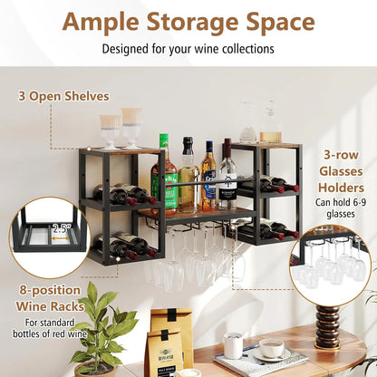 Wine Storage  3 Tier Open Display Shelves