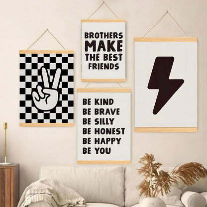 Boho Room Scrolls Canvas Painting Posters