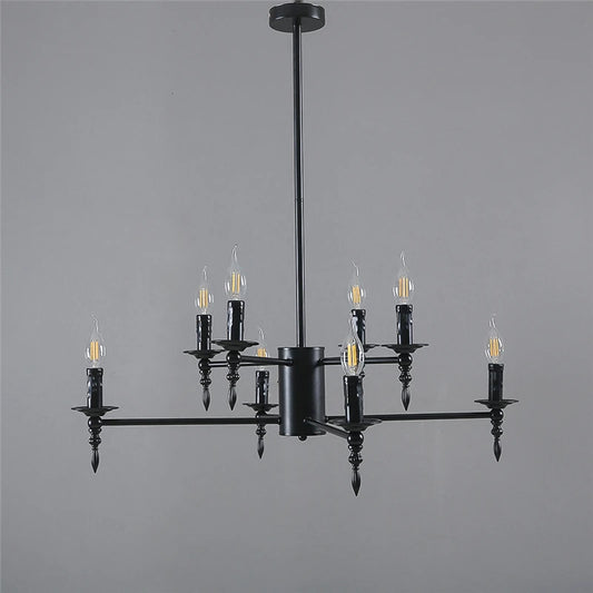 Modern Candle Chandelier Pendant Lamp LED Iron Art Lighting Fixtures