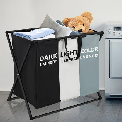 3 Section Divided Laundry Basket