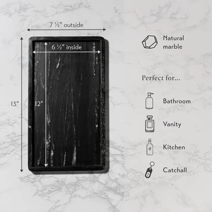 Black Marble Vanity Organizer
