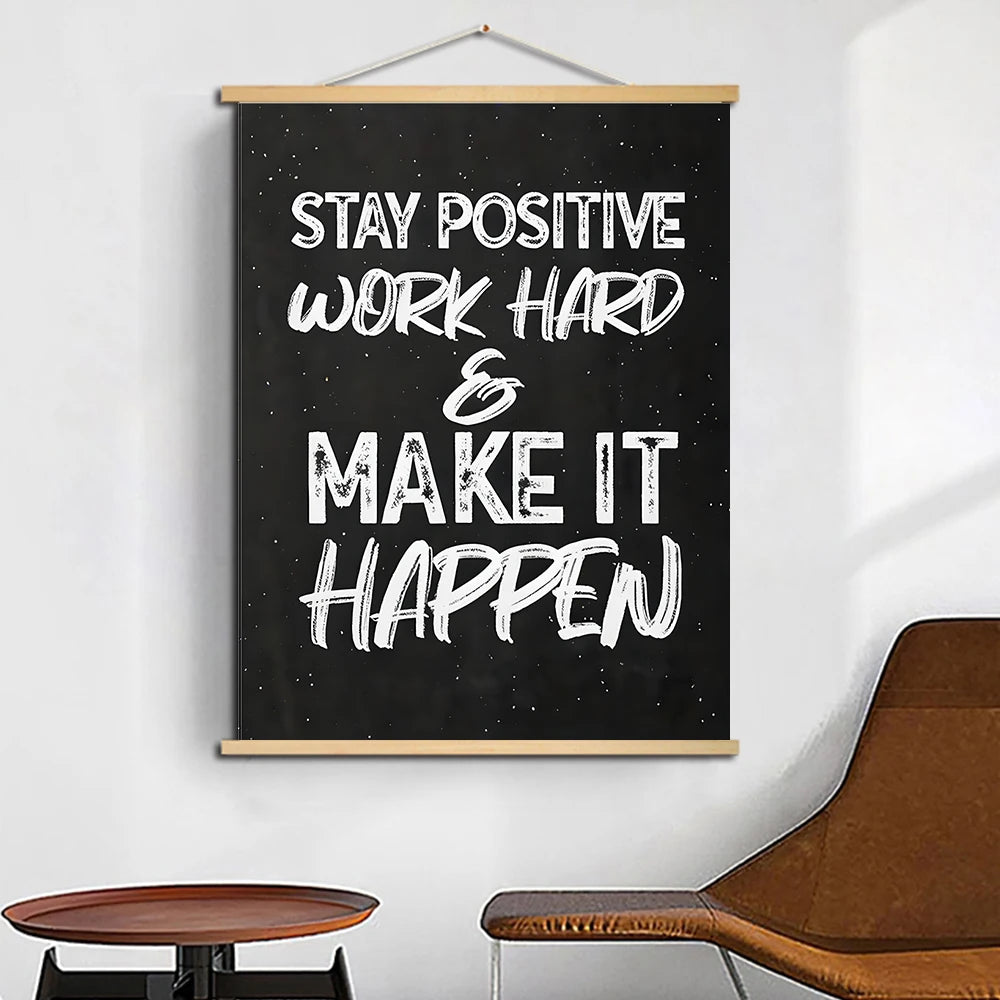 Inspirational Positive Scrolls Canvas Painting