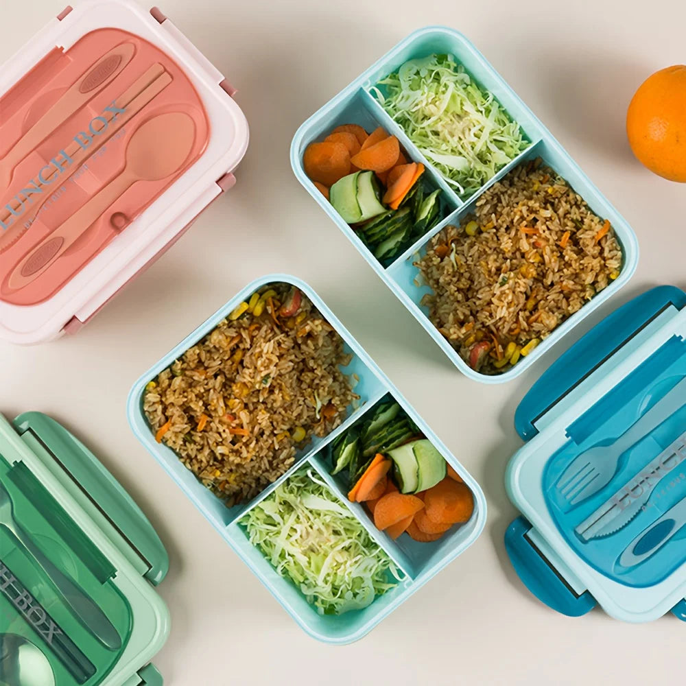 Lunch box with utensils
