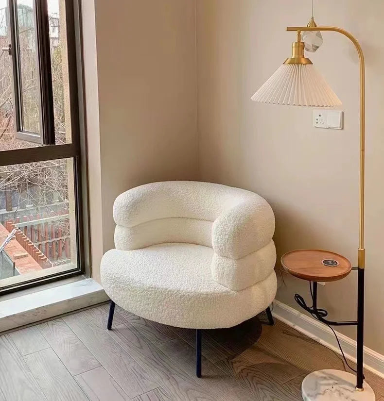 Lamb wool lazy sofa chair living room ot bedroom