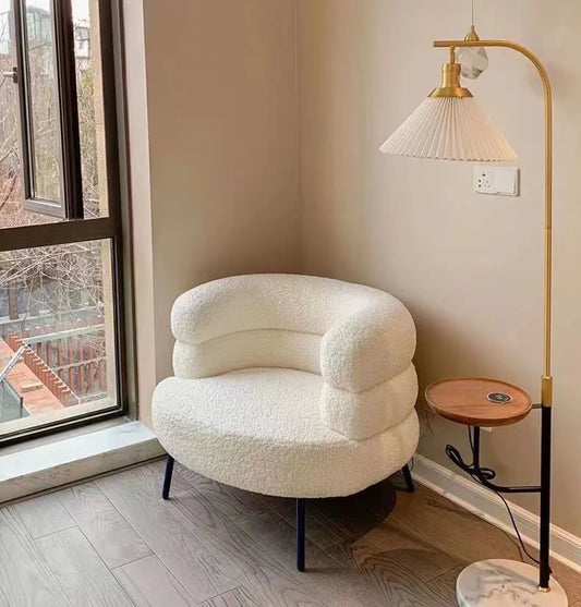 Lamb wool lazy sofa chair living room ot bedroom