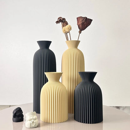 2-Piece Set of Wavy Pattern Art Dry Vase, Dried Flower Vase