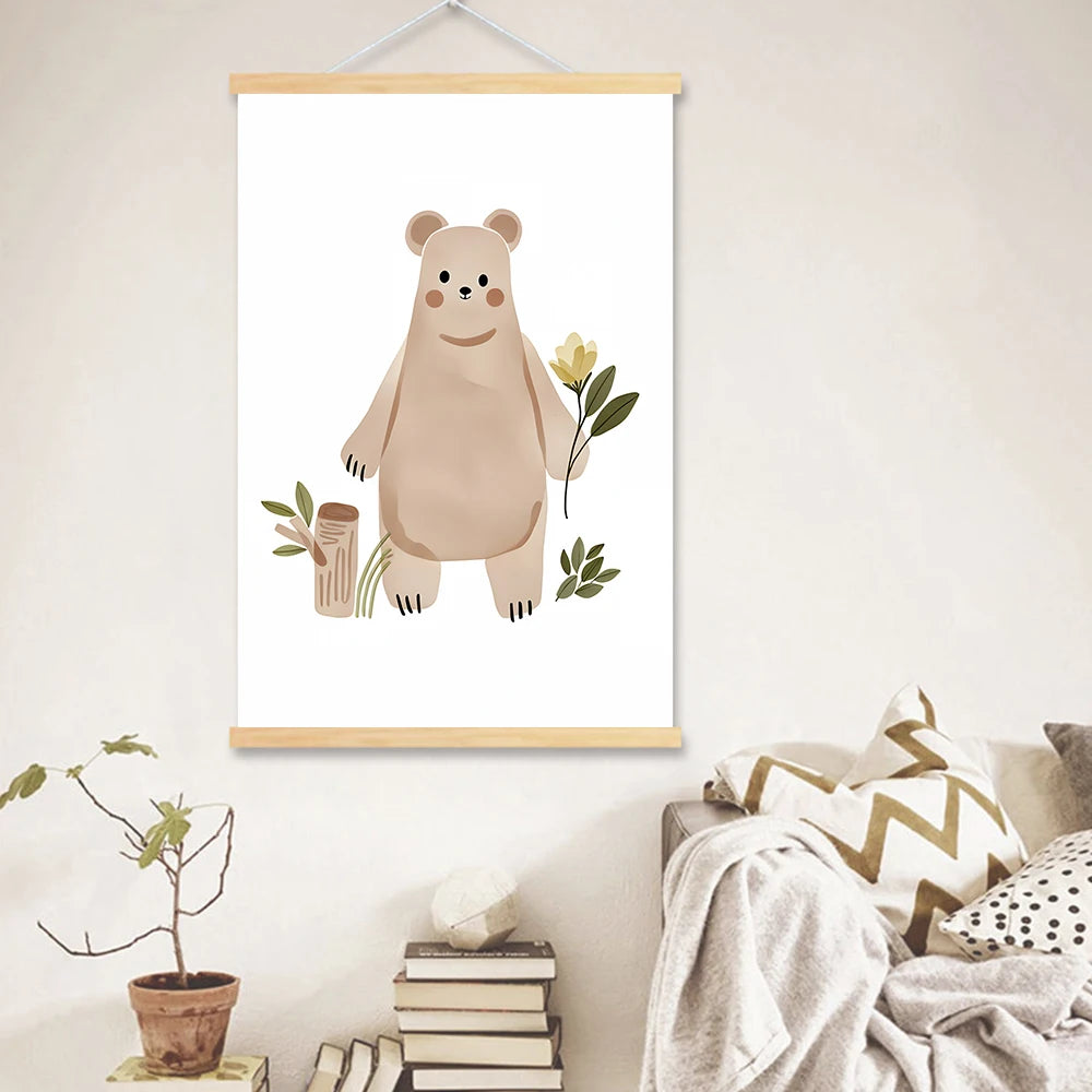 Boho Animals Wall Art Canvas Painting Kids  Decor