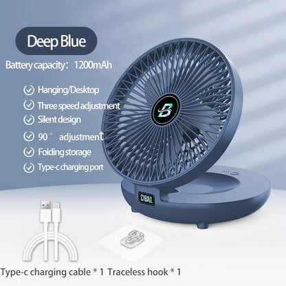 Three-Speed Adjustable Fan Usb Charging Home Dormitory, Desktop Mini Portable Electric Fan Folding Convenient Storage