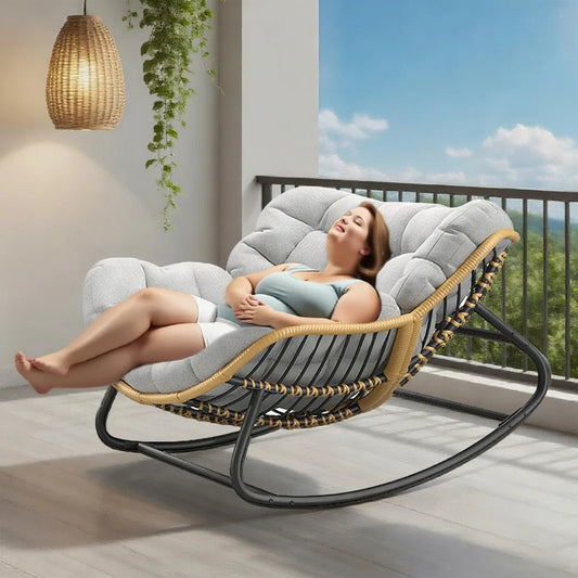 Outdoor/Indoor Rocking Papasan Chair