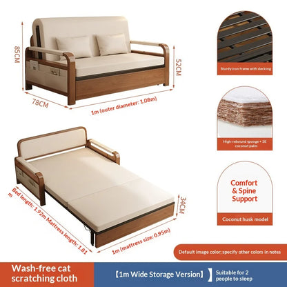 Light Luxury Foldable Sofa Bed ,Single Double Retractable Pull Out Multifunctional