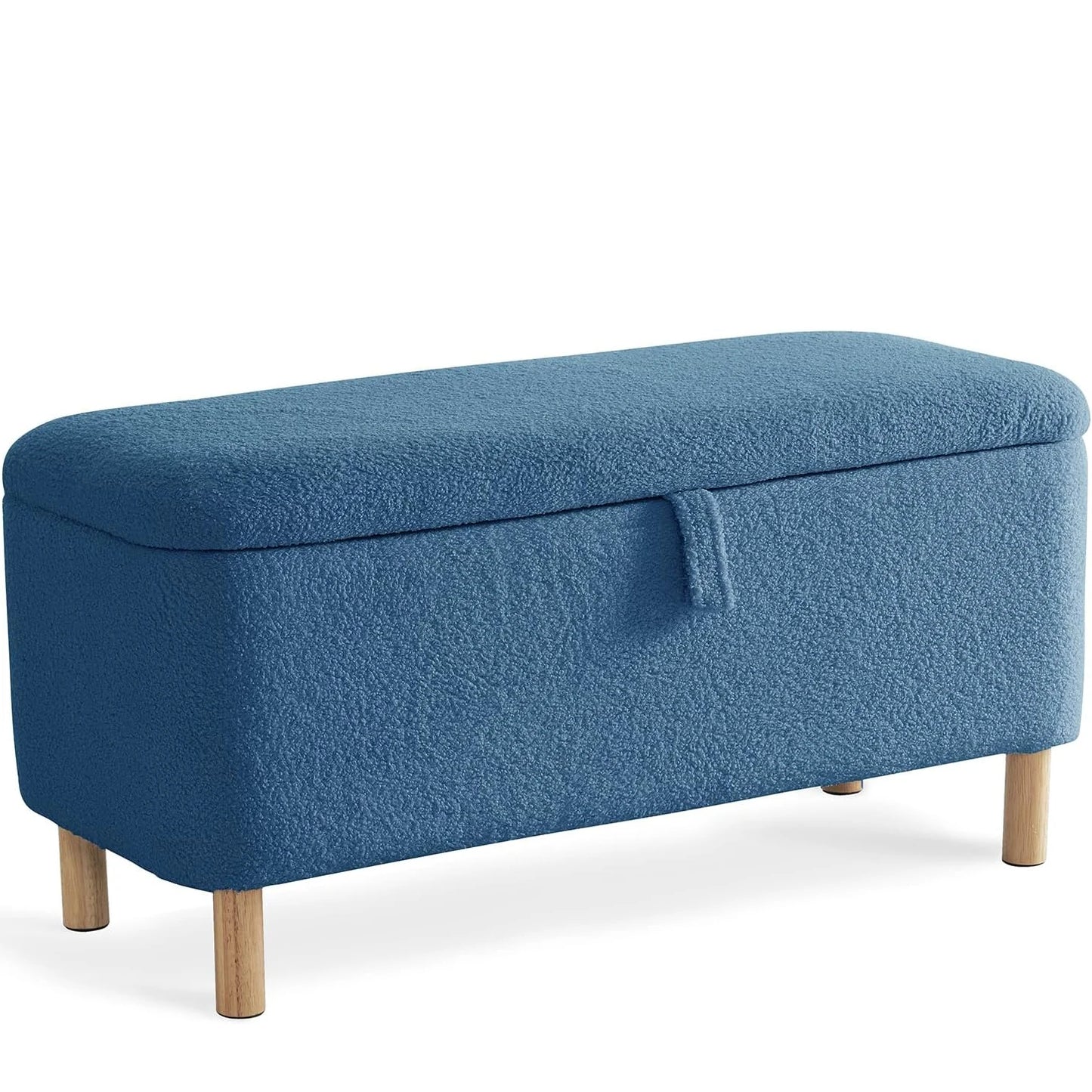 39.5" Boucle Storage Ottoman Bench
