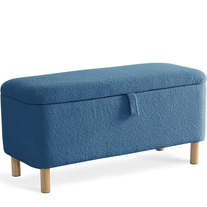 39.5" Boucle Storage Ottoman Bench